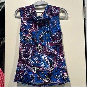 80s print Tahari top